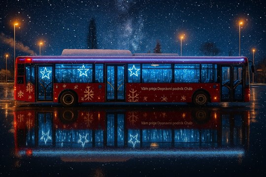 Vánoční autobus projíždí Chebem. Adventní tradice pokračuje 