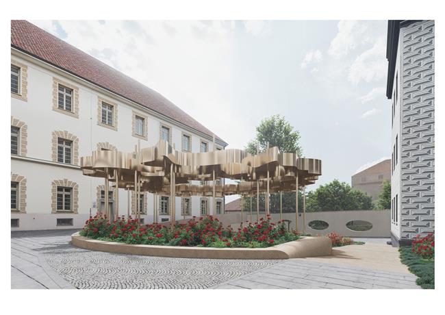 Vizualizace nádvoří klatovské radnice. 